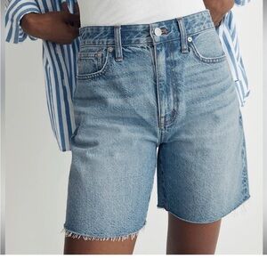 Madewell high rise mid length denim shorts